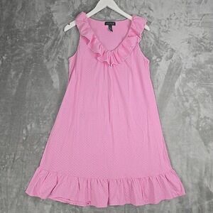 Ralph Lauren Coquette Sleep Dress Nightgown Small Pink Polka Dot
